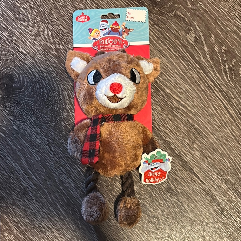Rudolph Dog Plush Toy - Brown